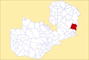 District location in Zambia