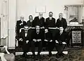 Lunch in honour of Albert Einstein, circa 1923, including Paul Langevin, Albert Einstein, Anna de Noailles, Paul Painlevé, Paul Appell, Émile Borel.