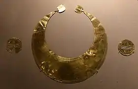 Gold lunula and discs, Ireland, c. 2200 BC