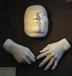 Casts of Luther's face and hands at his death, in the Market Church in Halle