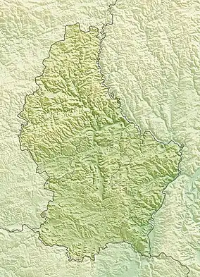 Location of Upper Sûre Lake in Luxembourg.