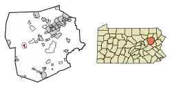 Location of Shickshinny in Luzerne County, Pennsylvania
