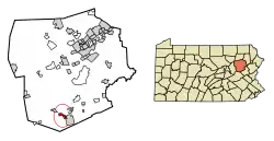Location of West Hazleton in Luzerne County, Pennsylvania