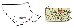 Location of Muncy in Lycoming County, Pennsylvania