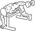 Unilateral lying dumbbell fly end