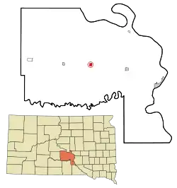 Location in Lyman County and the state of South Dakota