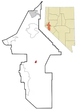 Location of Yerington, Nevada