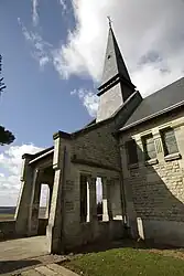The church alongside Rancourt French Military Cemetery
