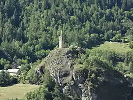 The bell tower of the church of Saint-Julien, in Méolans-Revel