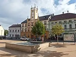Míru Square, the centre of the town