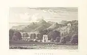 The area in 1829 below Ochtertyre house drawn by John Preston Neale, engraved by E. Byrne