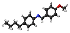 Ball-and-stick model of the MBBA molecule