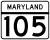 Maryland Route 105 marker