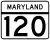Maryland Route 120 marker