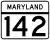 Maryland Route 142 marker
