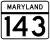 Maryland Route 143 marker
