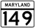 Maryland Route 149 marker
