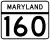 Maryland Route 160 marker