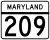 Maryland Route 209 marker