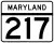 Maryland Route 217 marker