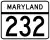 Maryland Route 232 marker