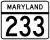 Maryland Route 233 marker