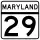 Maryland Route 29 marker