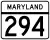 Maryland Route 294 marker