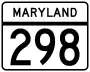 Maryland Route 298 marker