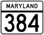 Maryland Route 384 marker