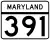 Maryland Route 391 marker