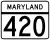 Maryland Route 420 marker