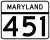 Maryland Route 451 marker