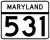 Maryland Route 531 marker