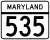 Maryland Route 535 marker