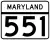 Maryland Route 551 marker
