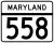Maryland Route 558 marker