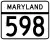 Maryland Route 598 marker