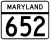 Maryland Route 652 marker