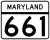 Maryland Route 661 marker