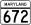 Maryland Route 672 marker