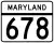 Maryland Route 678 marker