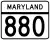 Maryland Route 880 marker