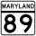 Maryland Route 89 marker