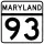 Maryland Route 93 marker