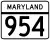 Maryland Route 954 marker
