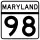 Maryland Route 98 marker