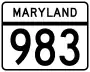Maryland Route 983 marker