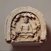 Niche with the seated Boddhisatva Shakyamuni, Tapa-i Kafariha. Metropolitan Museum of Art.