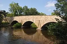 Triple Arch Stone Bridge over the Musconetcong River